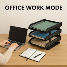 4-Layer Multifunctional File Rack with Drawers for Office Desk