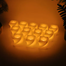 Set of 12 LED Flameless Decorative Candles – Square Shape Tealight Lamps